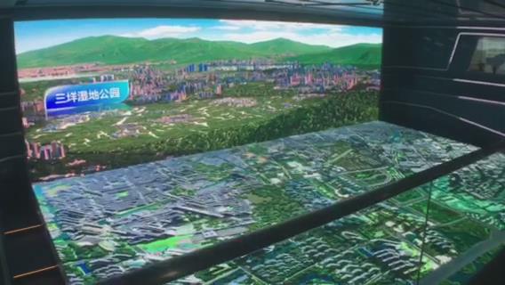 温州城市规划馆L幕投影数字沙盘效果图2